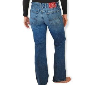 Lucky Brand Vintage Y2K  Dungarees "JOSIE" Classic Fit  Blue Flare Jeans~sz10
